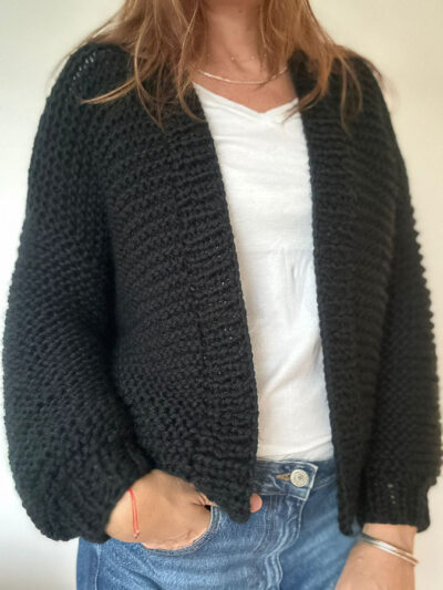 SACO FILOMENA - LANA MERINO DOBLE - NEGRO